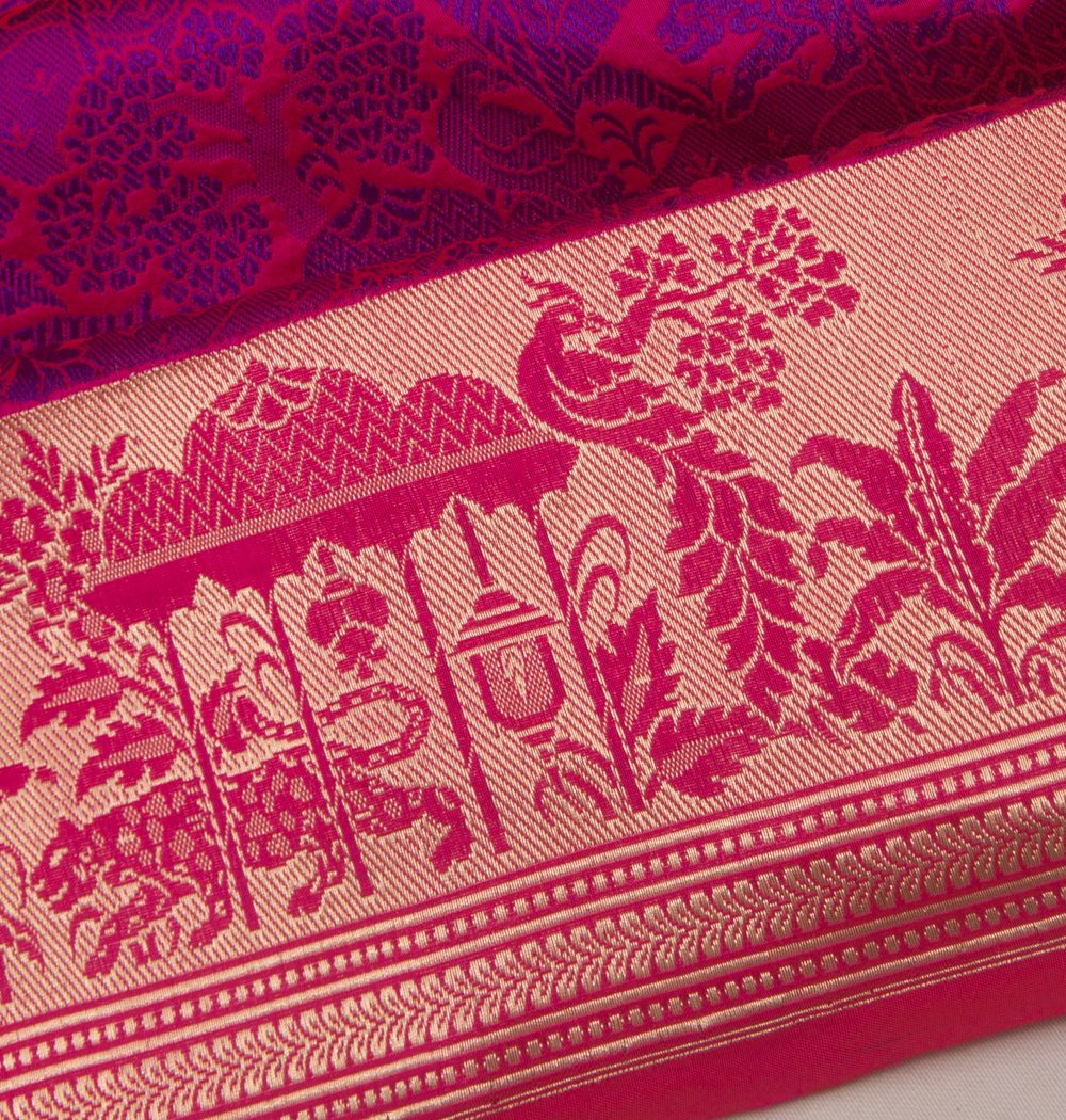 Banarasi Silk Tanchoi Purple Saree