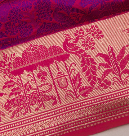 Banarasi Silk Tanchoi Purple Saree