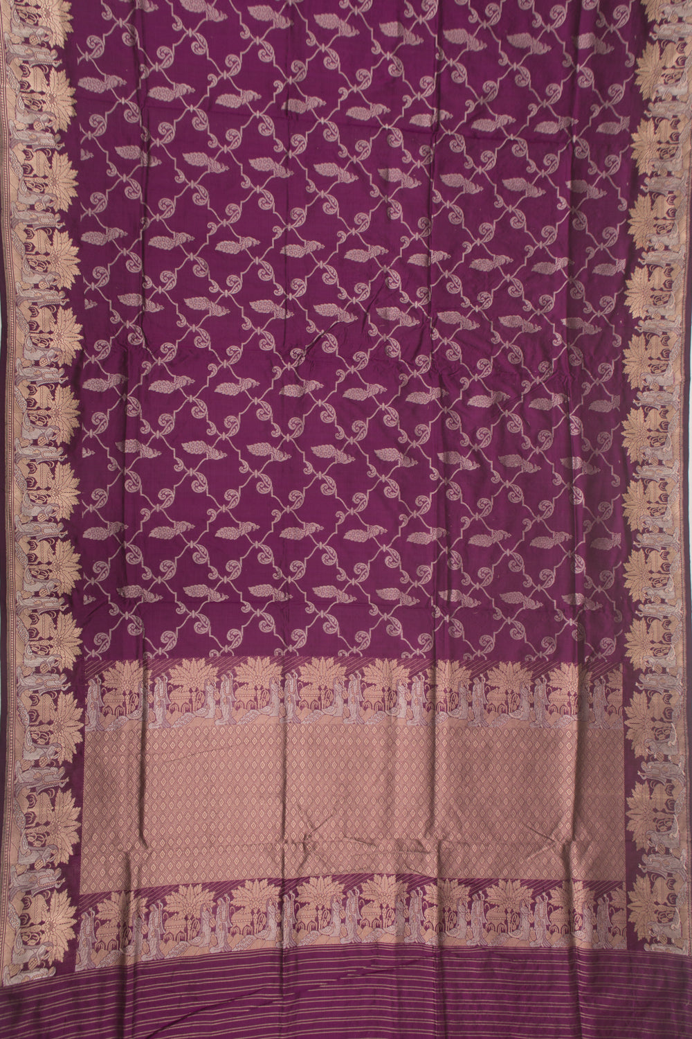 Banarasi Silk Brocade Purple Saree