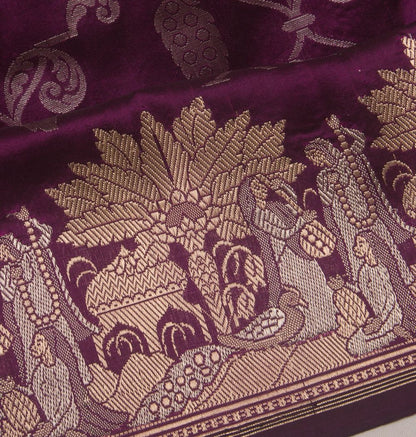 Banarasi Silk Brocade Purple Saree