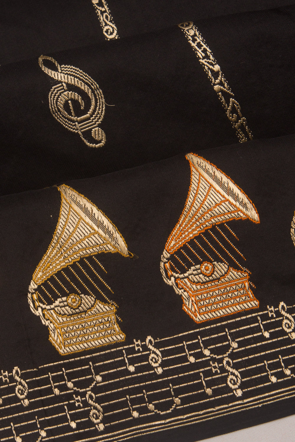 Banarasi Silk Vertical Lines And Butta Black Saree