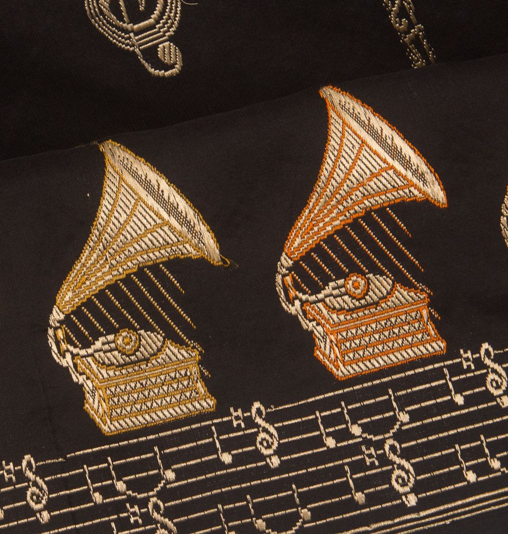 Banarasi Silk Vertical Lines And Butta Black Saree