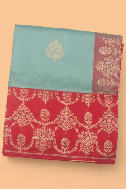 Banarasi Silk Plain Blue Saree