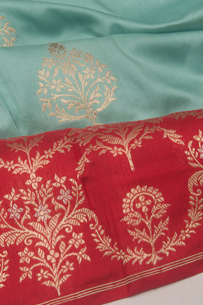 Banarasi Silk Plain Blue Saree