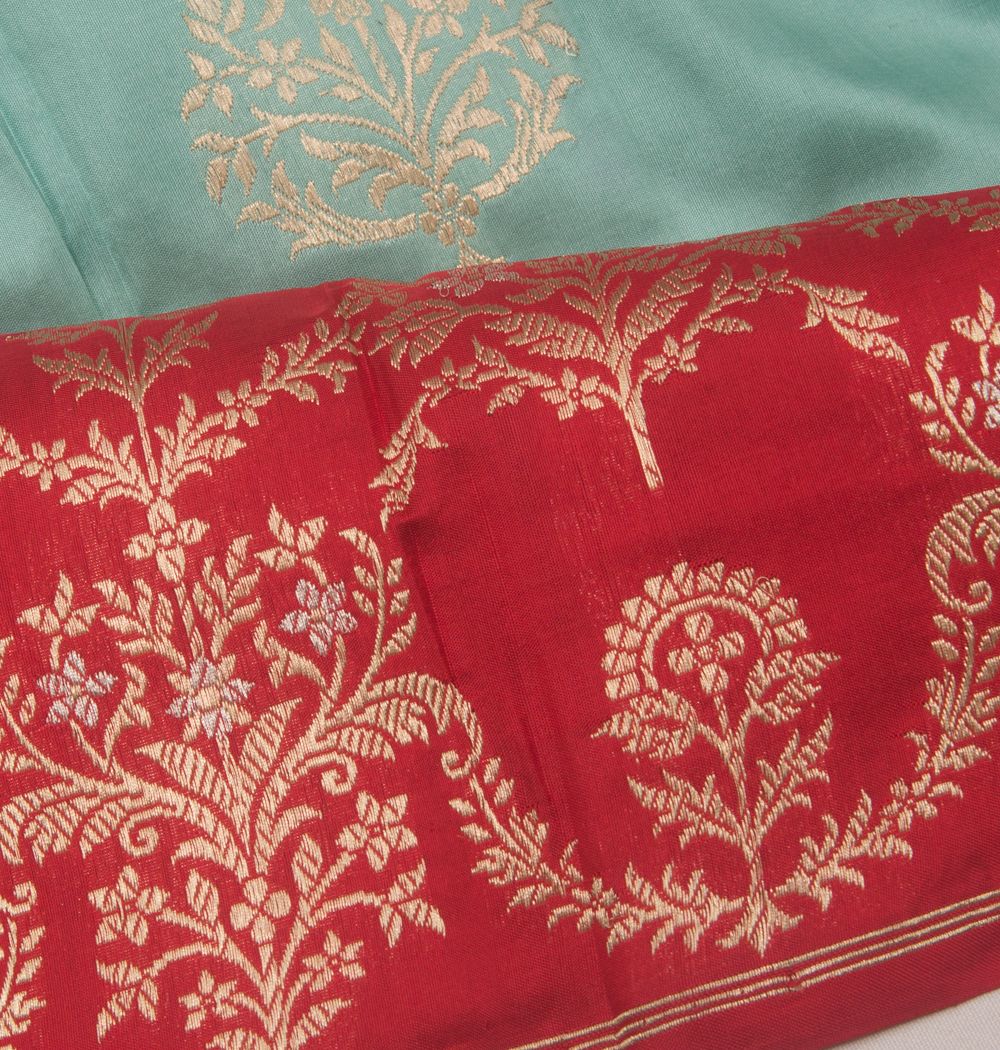 Banarasi Silk Plain Blue Saree