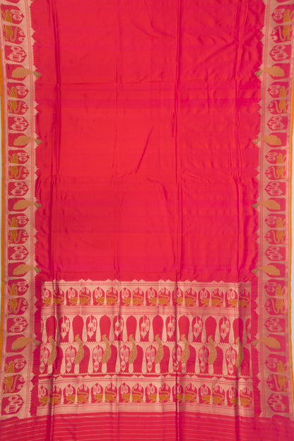 Banarasi Silk Plain Pink Saree