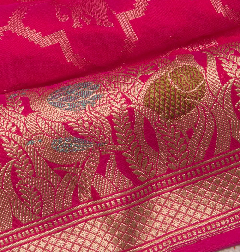 Banarasi Silk Brocade Pink Saree