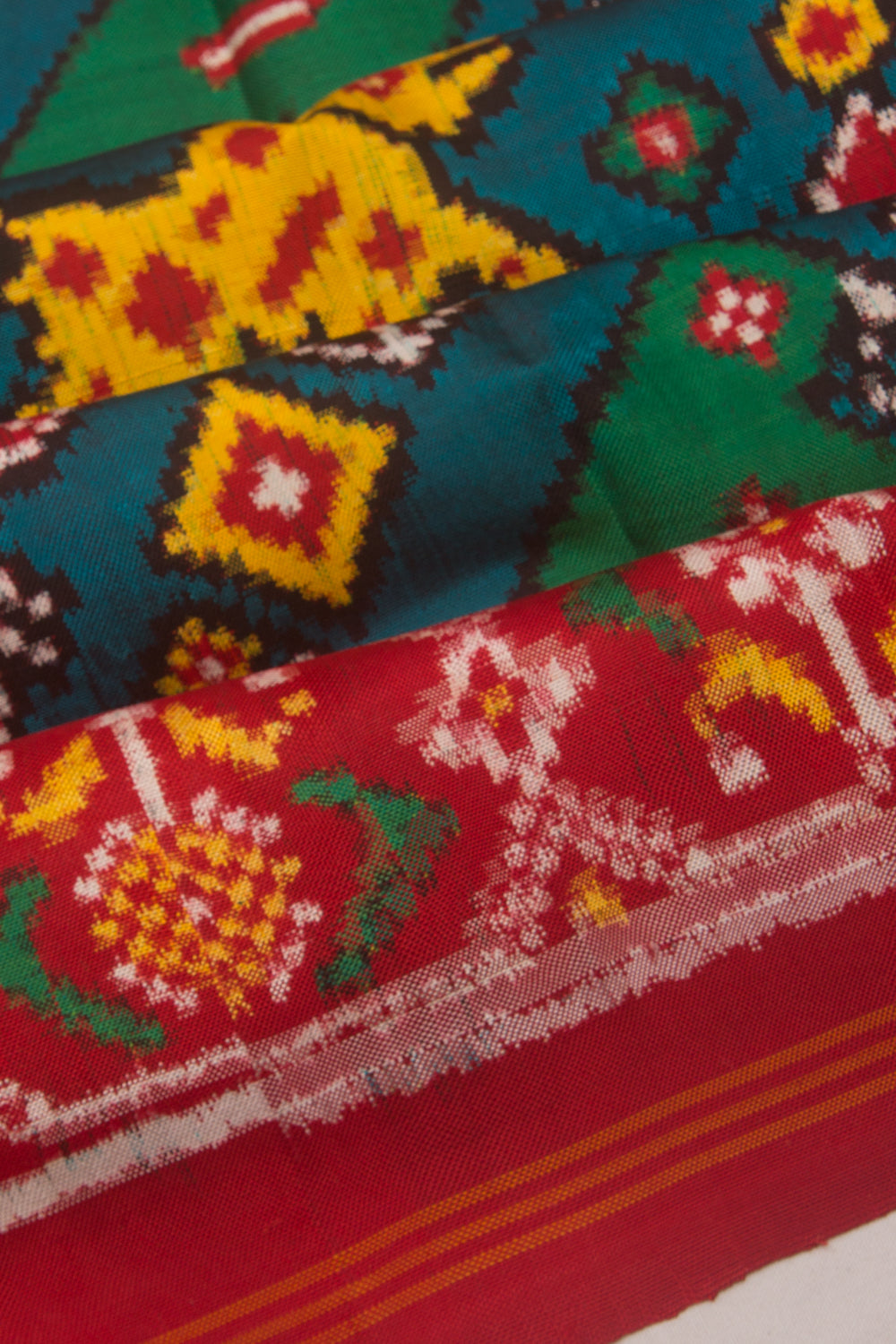 Patan Patola Silk Double Ikat Sea Blue Saree