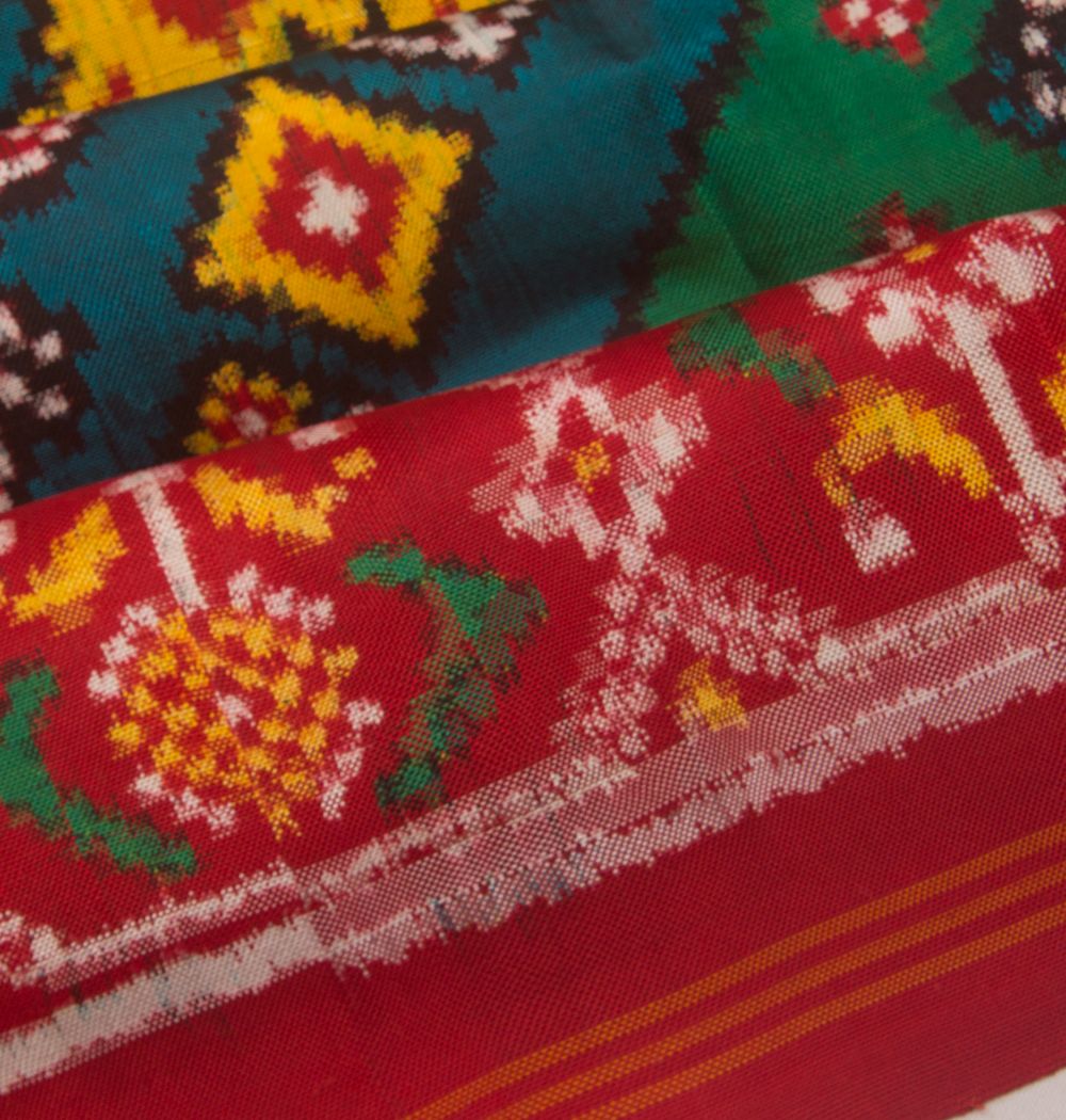 Patan Patola Silk Double Ikat Sea Blue Saree