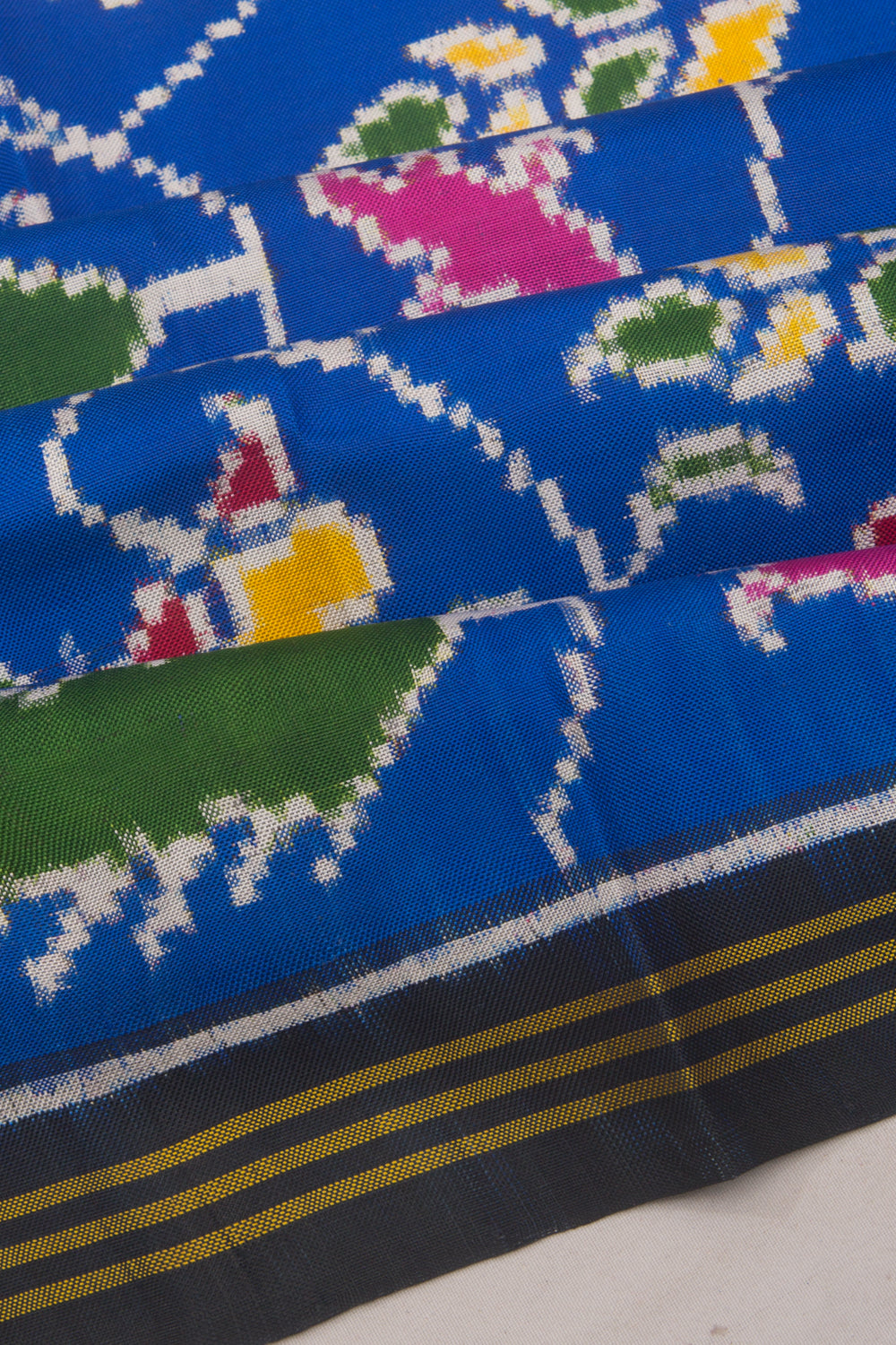 Patan Patola Silk Double Ikat Blue Saree