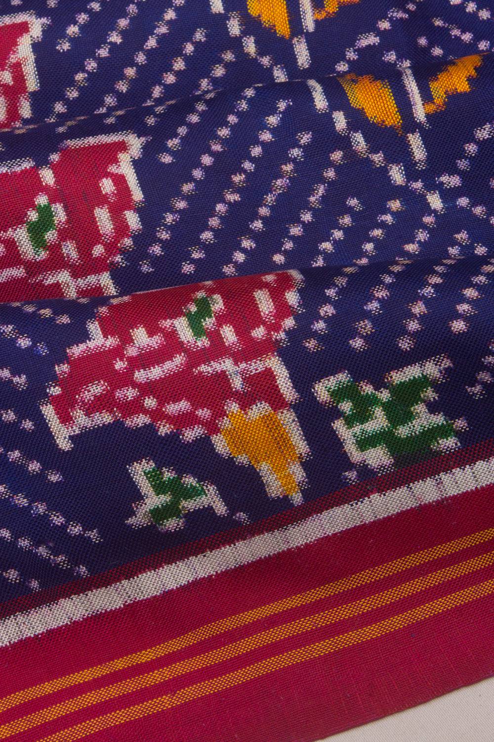 Patan Patola Silk Double Ikat Blue Saree