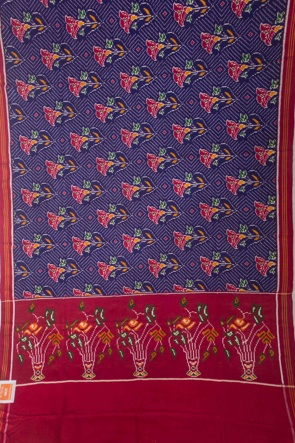 Patan Patola Silk Double Ikat Blue Saree