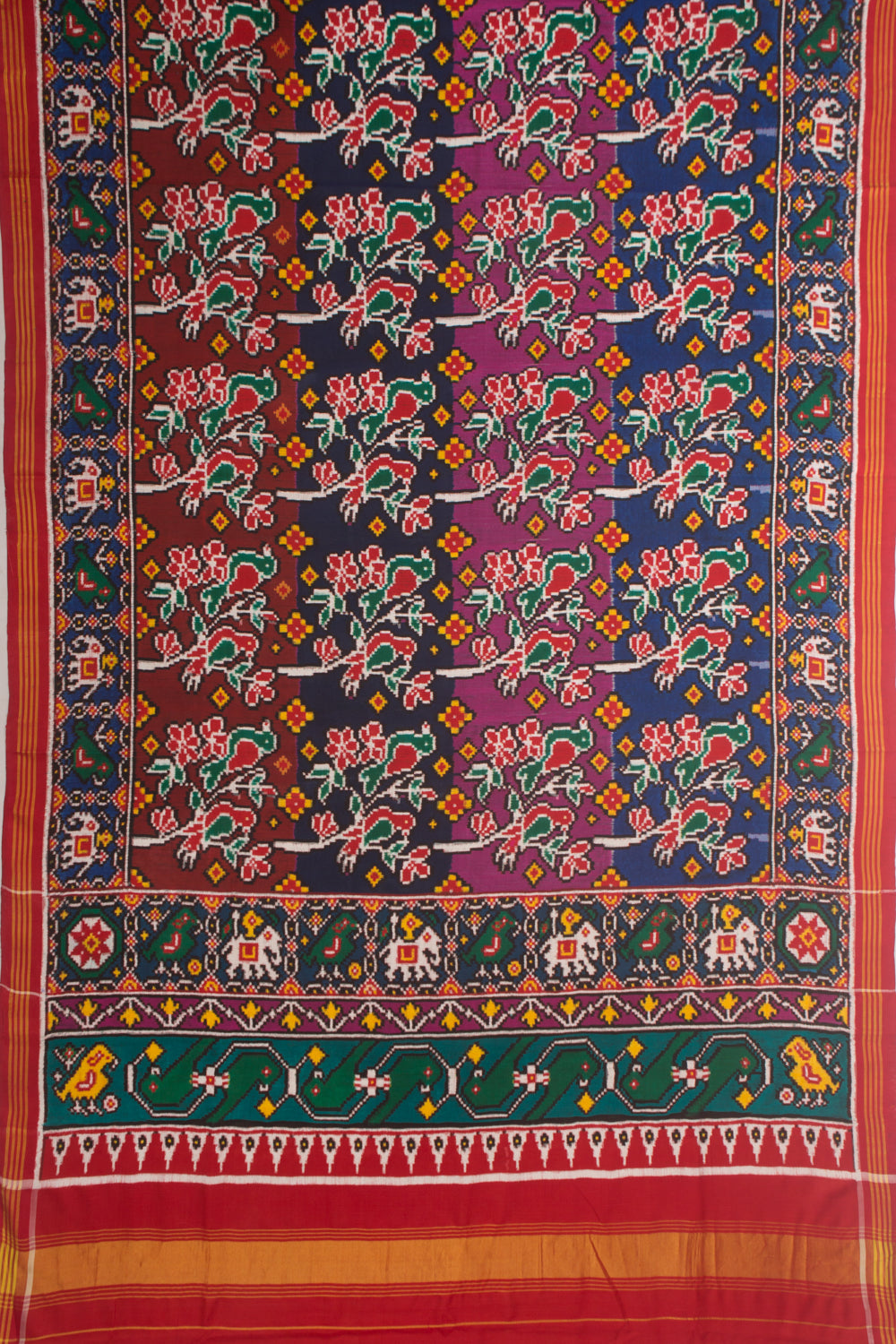 Patan Patola Silk Double Ikat Maroon Saree