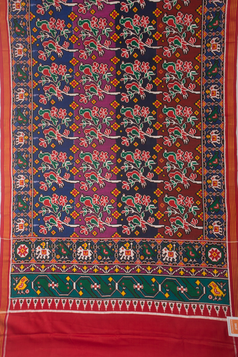 Patan Patola Silk Double Ikat Maroon Saree
