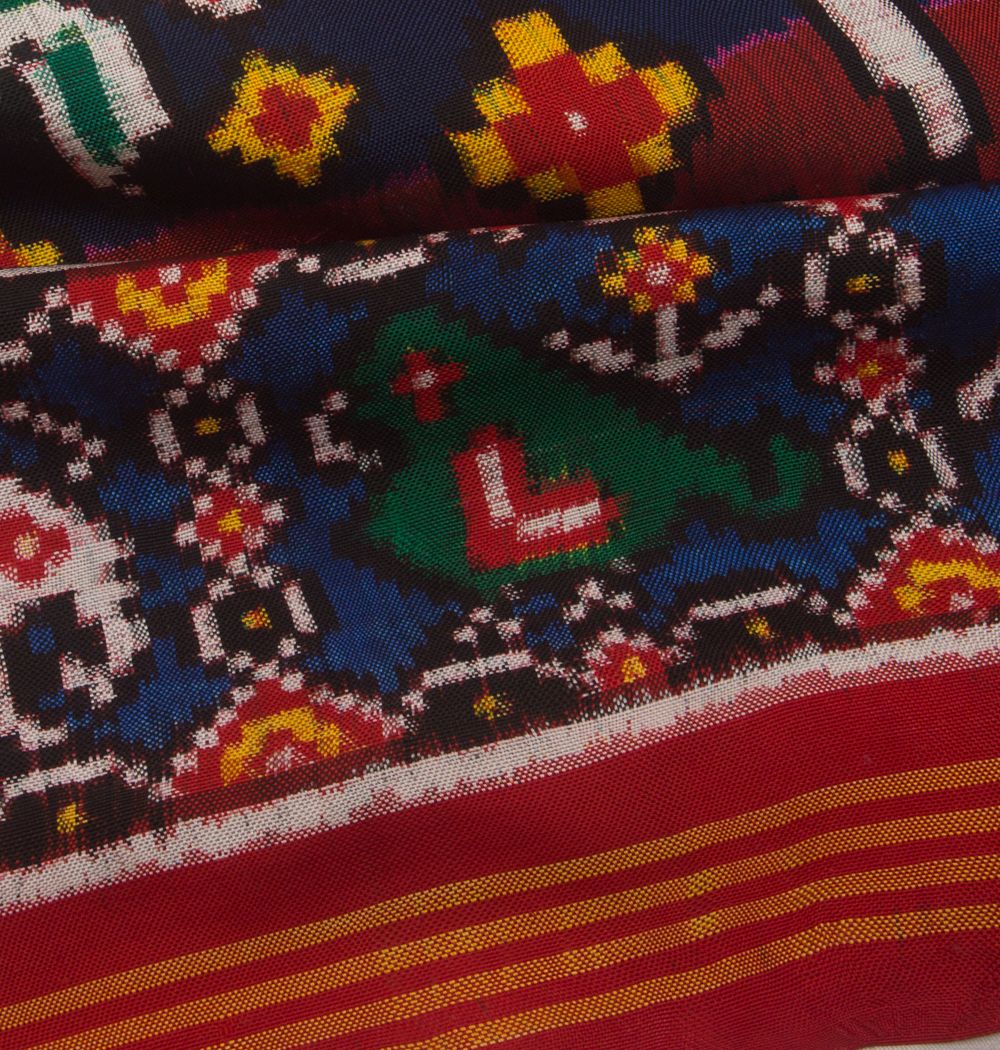 Patan Patola Silk Double Ikat Maroon Saree