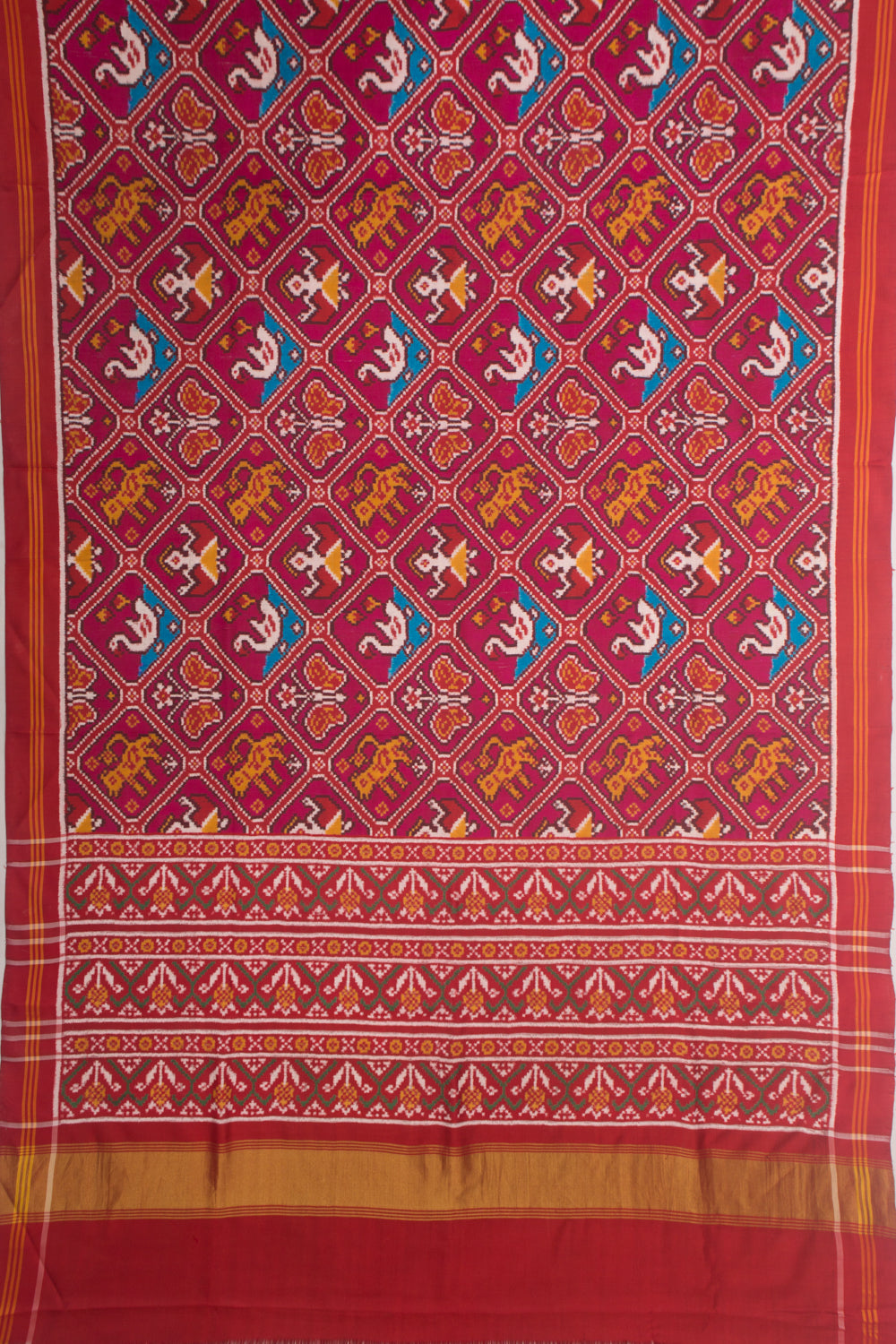 Patan Patola Silk Double Ikat Pink Saree