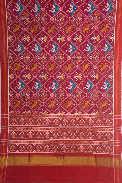 Patan Patola Silk Double Ikat Pink Saree