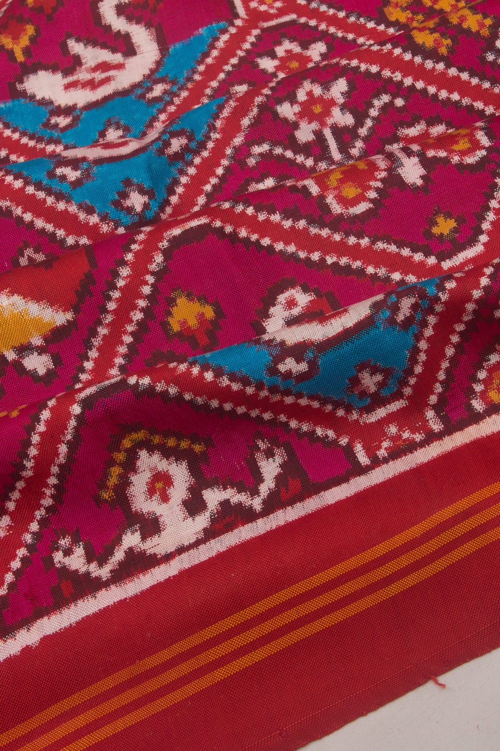 Patan Patola Silk Double Ikat Pink Saree