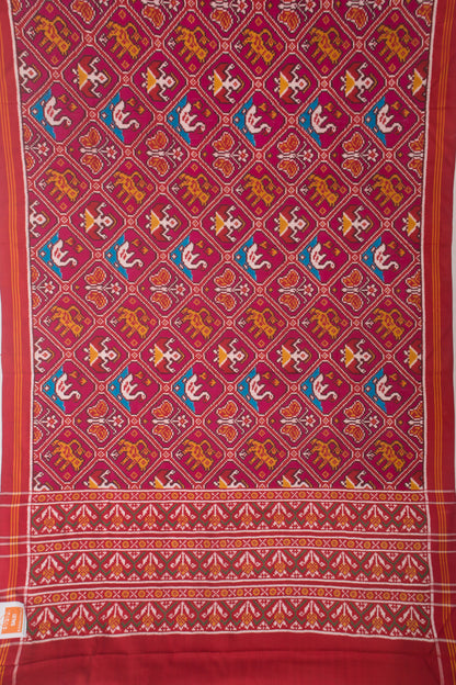 Patan Patola Silk Double Ikat Pink Saree