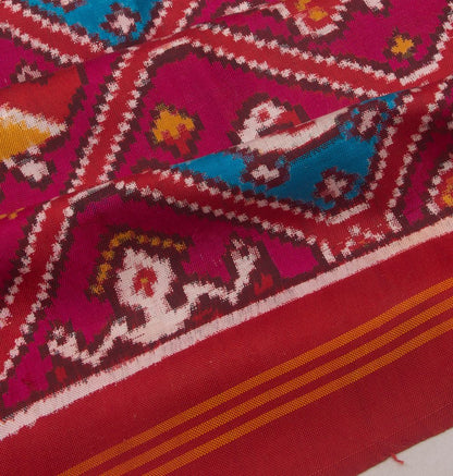 Patan Patola Silk Double Ikat Pink Saree