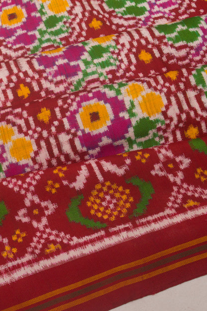 Patan Patola Silk Double Ikat Red Saree