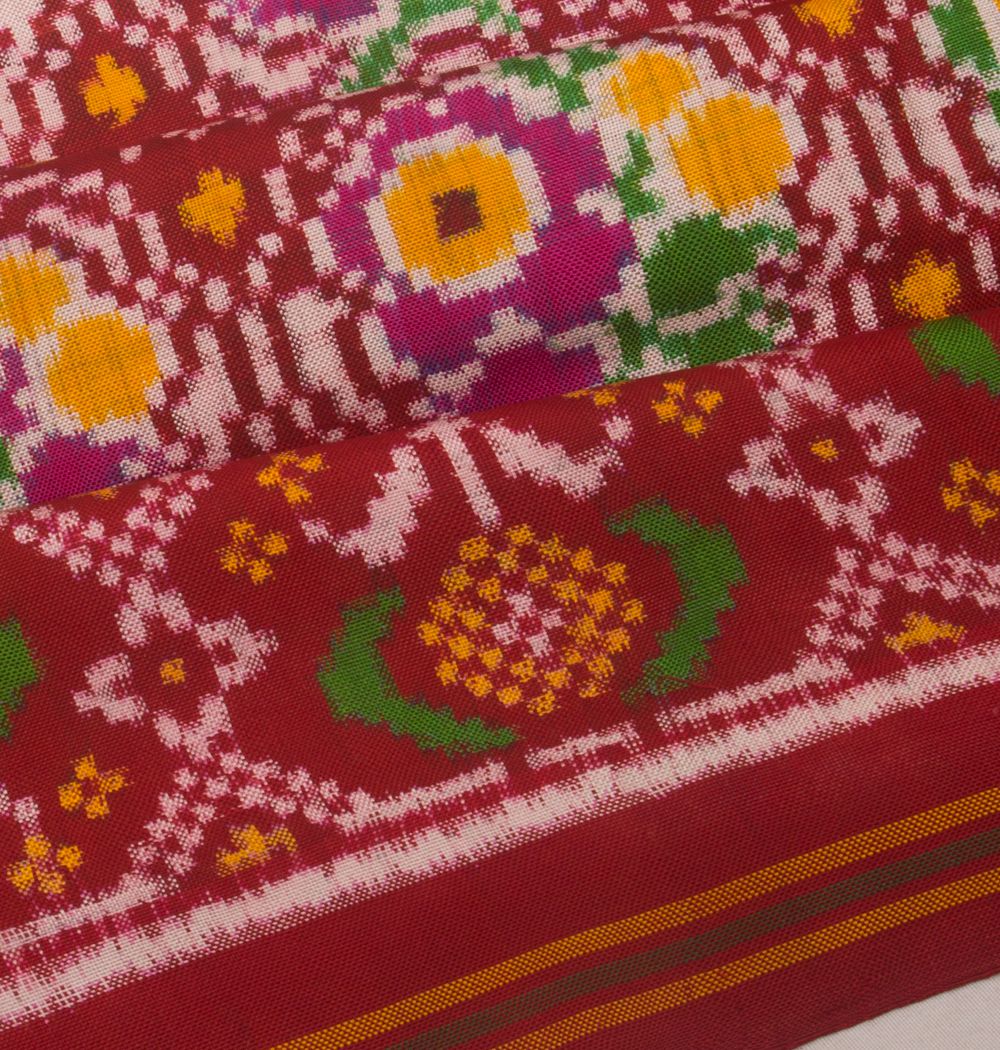 Patan Patola Silk Double Ikat Red Saree