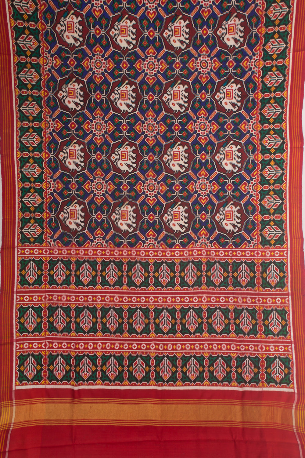 Patan Patola Silk Ikat Blue Saree
