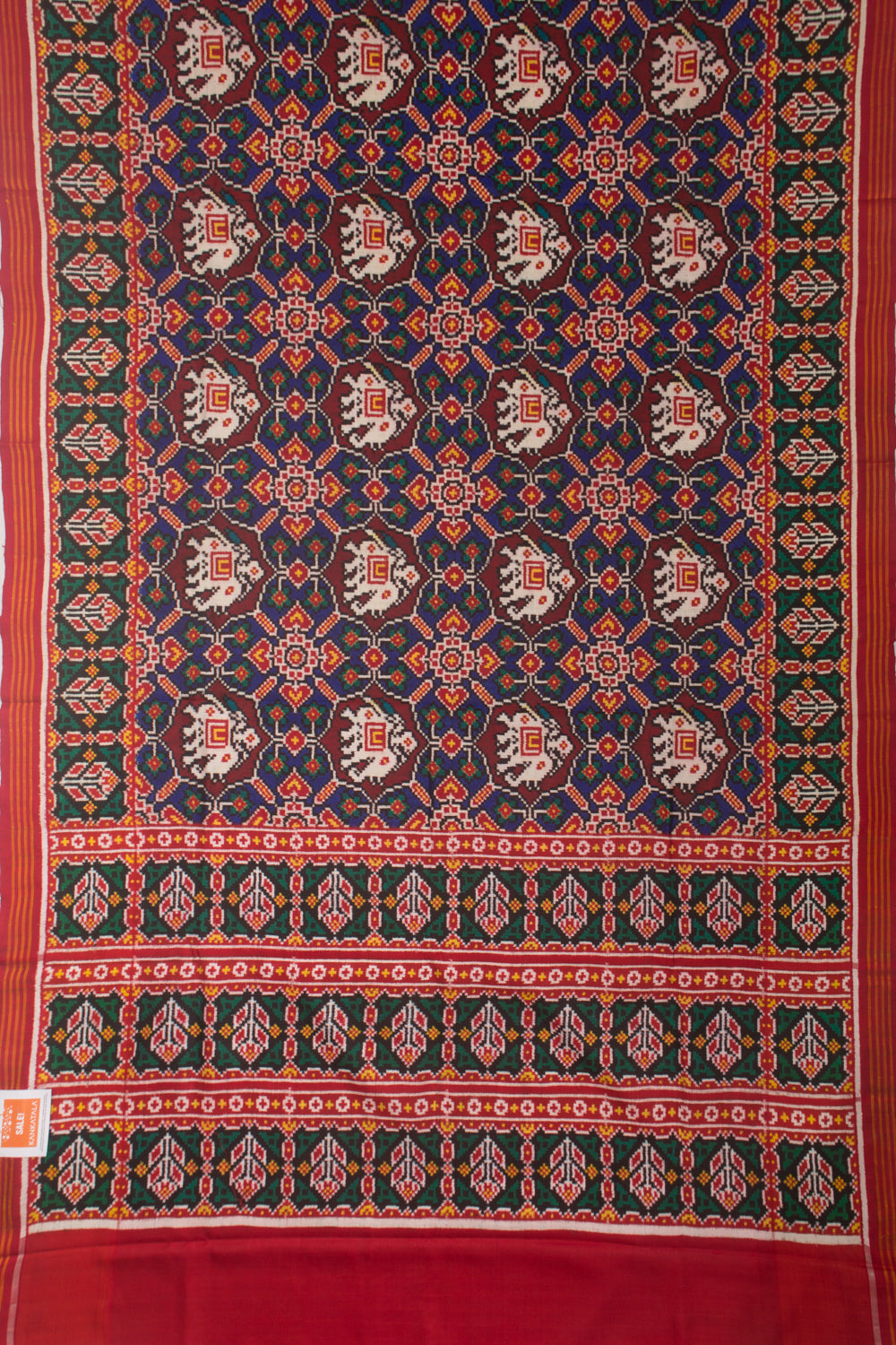Patan Patola Silk Ikat Blue Saree