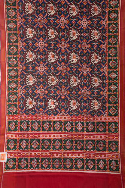 Patan Patola Silk Ikat Blue Saree