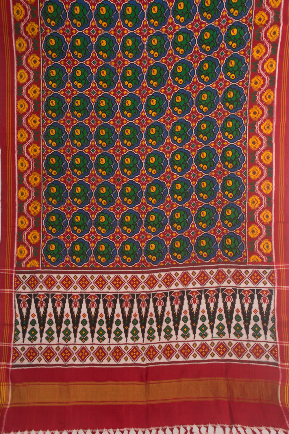 Patan Patola Silk Double Ikat Blue Saree