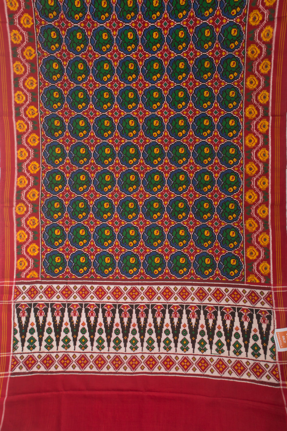 Patan Patola Silk Double Ikat Blue Saree