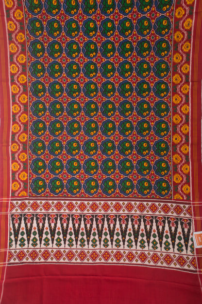 Patan Patola Silk Double Ikat Blue Saree