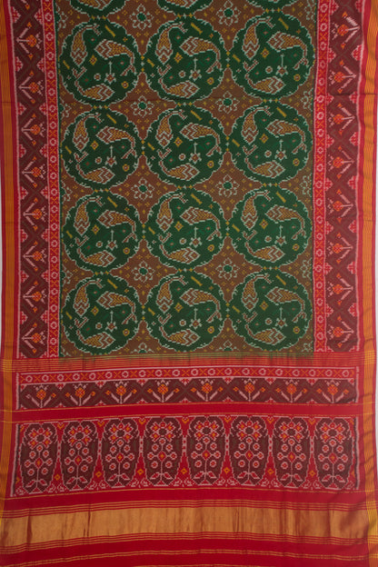 Rajkot Patola Silk Ikat Green Saree