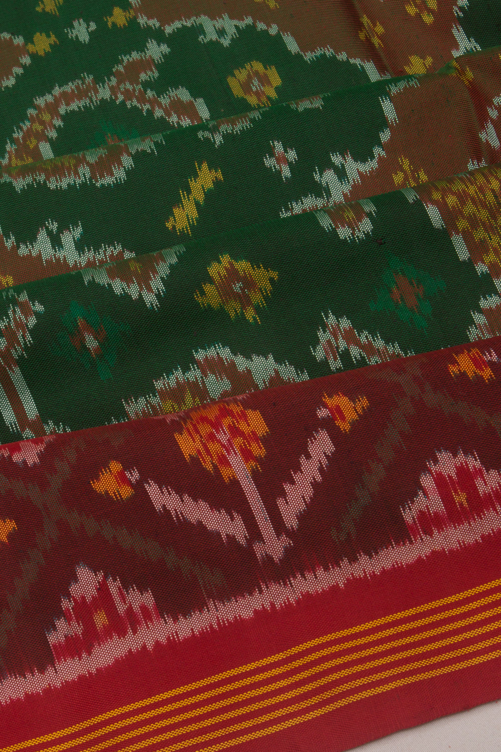 Rajkot Patola Silk Ikat Green Saree
