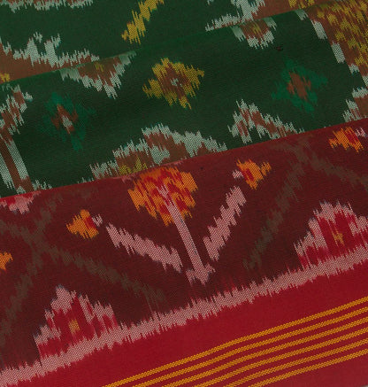 Rajkot Patola Silk Ikat Green Saree