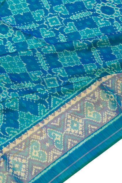 Pochampally Silk Ikat Blue Saree