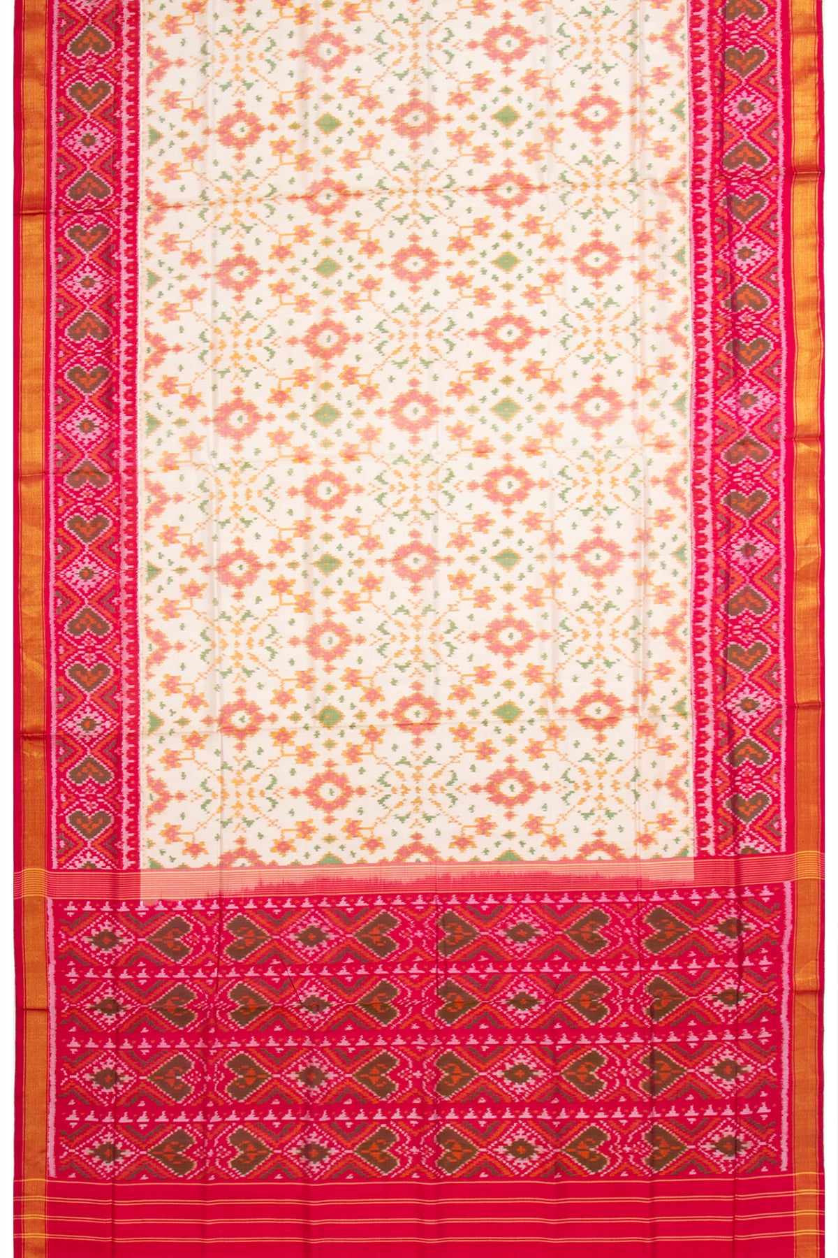 Pochampally Silk Ikat White Saree