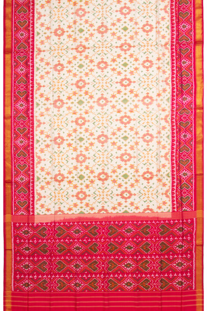 Pochampally Silk Ikat White Saree