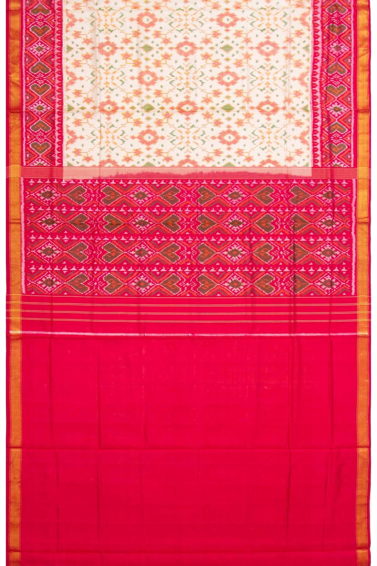 Pochampally Silk Ikat White Saree