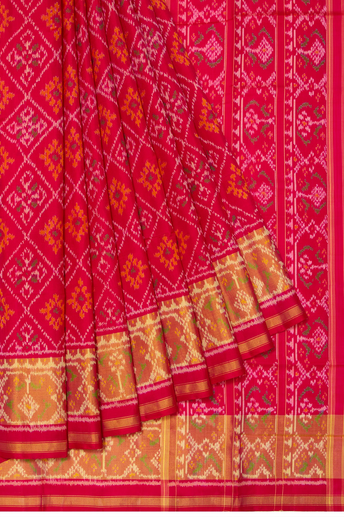 Pochampally Silk Ikat Pink Saree