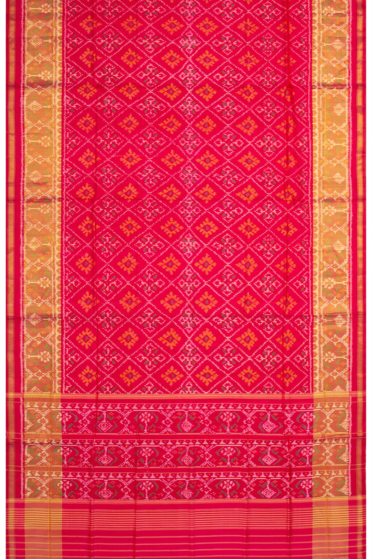 Pochampally Silk Ikat Pink Saree