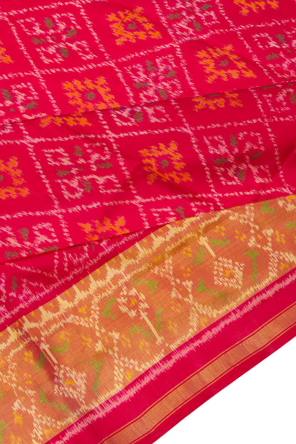 Pochampally Silk Ikat Pink Saree