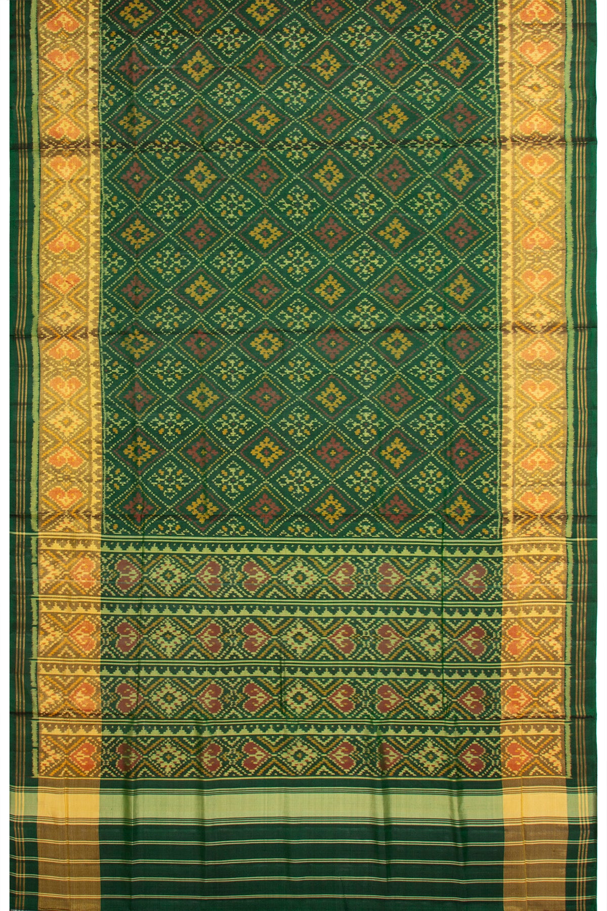 Pochampally Silk Ikat Green Saree