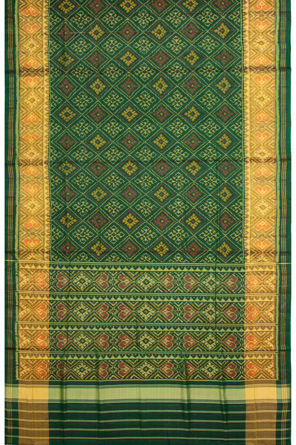 Pochampally Silk Ikat Green Saree