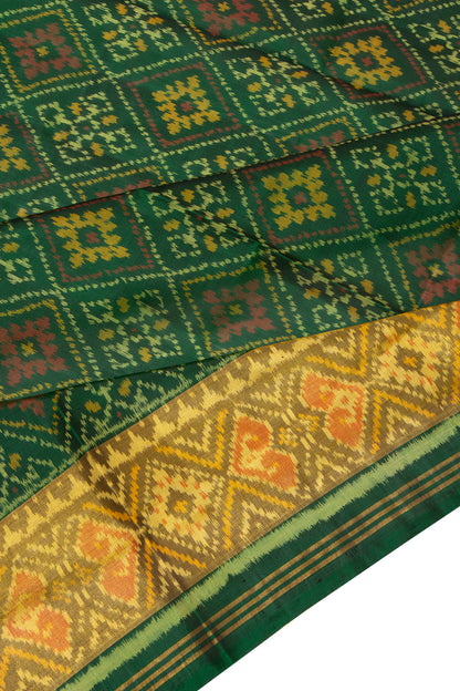 Pochampally Silk Ikat Green Saree