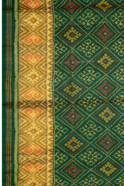 Pochampally Silk Ikat Green Saree
