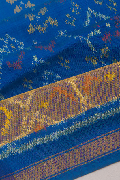 Rajkot Patola Silk Ikat Blue Saree