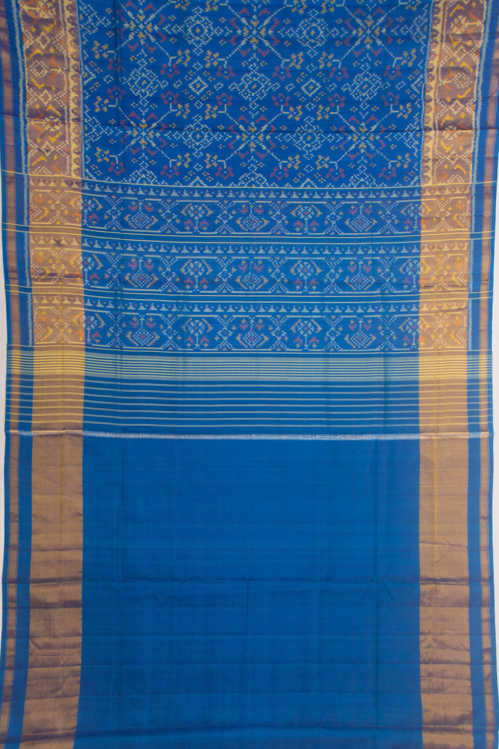 Rajkot Patola Silk Ikat Blue Saree