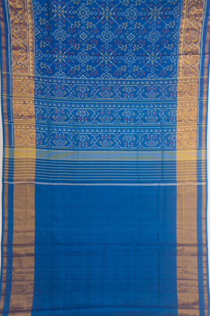 Rajkot Patola Silk Ikat Blue Saree