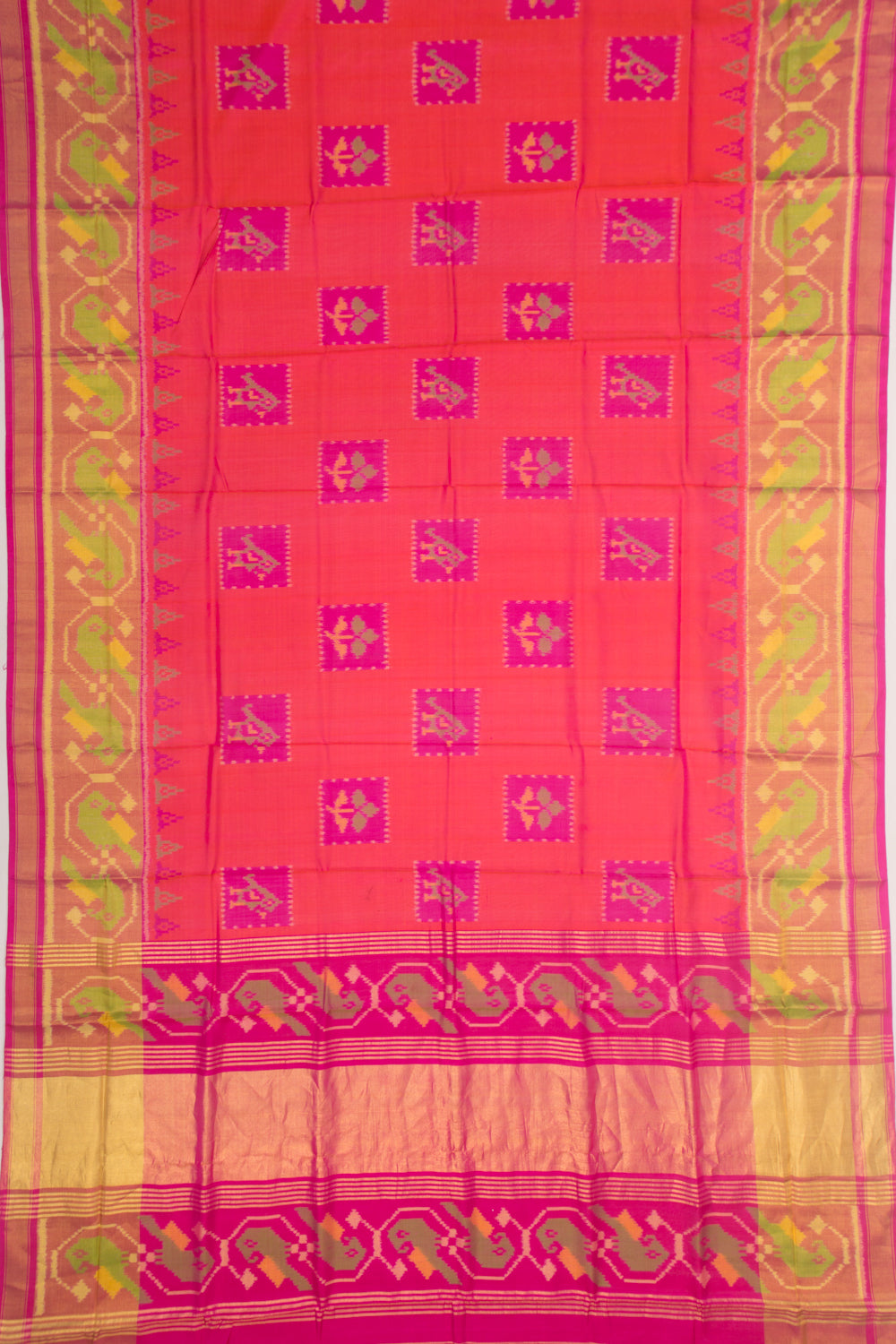 Rajkot Patola Silk Ikat Pink Saree